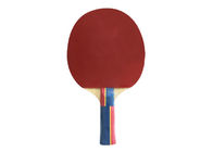 白いスポンジの卓球ラケットは着色されたハンドルが付いている二重ゴムを戻しました