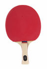 レクリエーションの卓球ラケットはゴムを赤い/黒5つの層刃の凹面のハンドル逆にしました