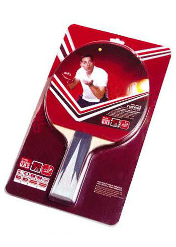 ポリ塩化ビニール カード パッケージの逆のゴムが付いている色のハンドルの卓球ラケット