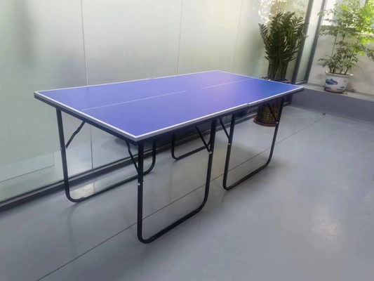 足の容易な折り畳み式の動産のあたりの子供の卓球のテーブルの明確なライン青い上の正方形